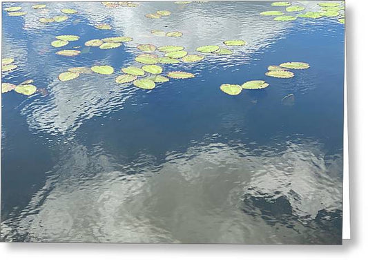 Berkshires Lily Pads 2 - Pond Lake Sky Reflection - Greeting Card