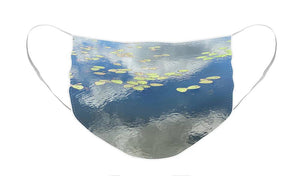 Berkshires Lily Pads 2 - Pond Lake Sky Reflection - Face Mask