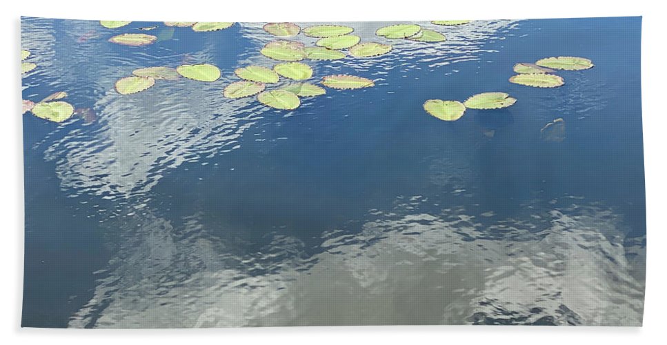 Berkshires Lily Pads 2 - Pond Lake Sky Reflection - Bath Towel
