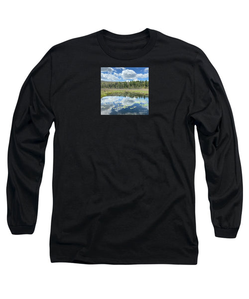 Berkshires Lily Pads Pond River Reflections- Signs of Spring - Long Sleeve T-Shirt