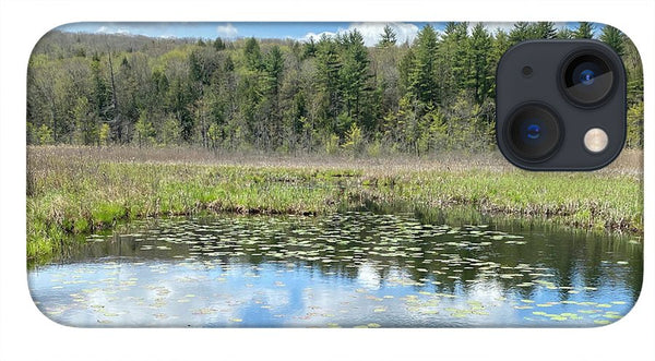 Berkshires Lily Pads Pond River Reflections- Signs of Spring - Phone Case