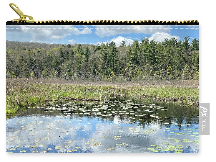 Berkshires Lily Pads Pond River Reflections- Signs of Spring - Zip Pouch