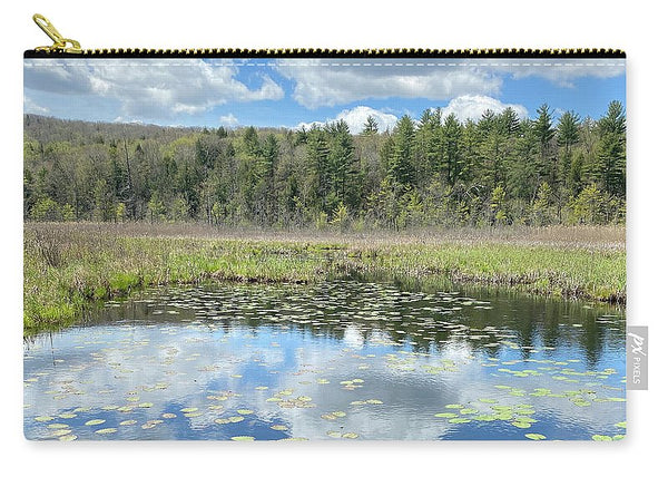 Berkshires Lily Pads Pond River Reflections- Signs of Spring - Zip Pouch