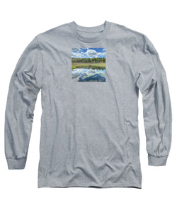 Berkshires Lily Pads Pond River Reflections- Signs of Spring - Long Sleeve T-Shirt