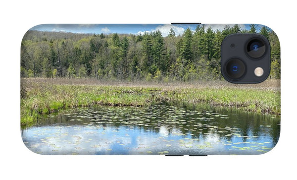 Berkshires Lily Pads Pond River Reflections- Signs of Spring - Phone Case