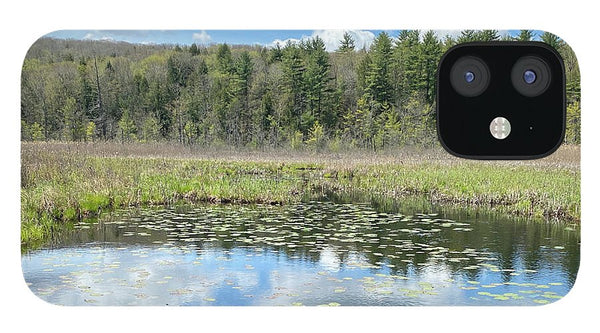 Berkshires Lily Pads Pond River Reflections- Signs of Spring - Phone Case