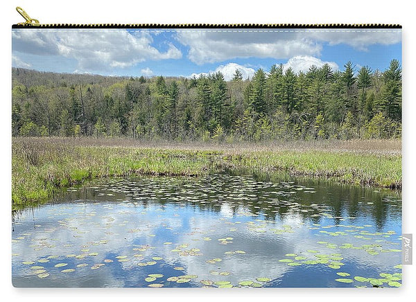 Berkshires Lily Pads Pond River Reflections- Signs of Spring - Zip Pouch