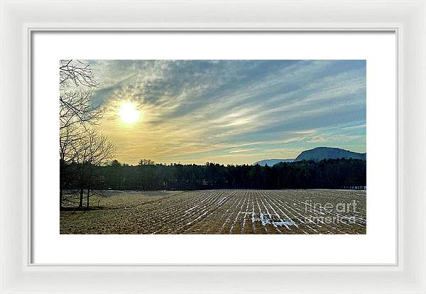 Berkshires - Morning at Gould Meadows - Field Sunrise - Framed Print