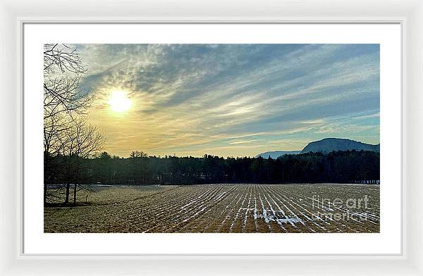 Berkshires - Morning at Gould Meadows - Field Sunrise - Framed Print