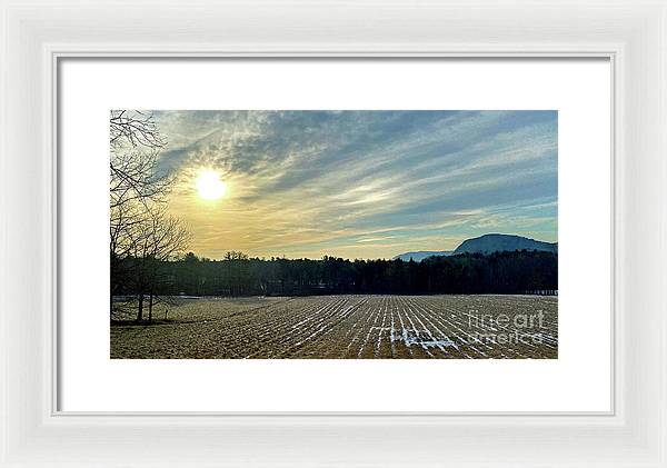 Berkshires - Morning at Gould Meadows - Field Sunrise - Framed Print