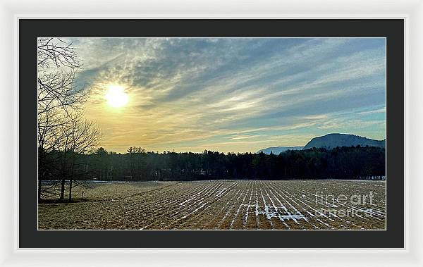 Berkshires - Morning at Gould Meadows - Field Sunrise - Framed Print