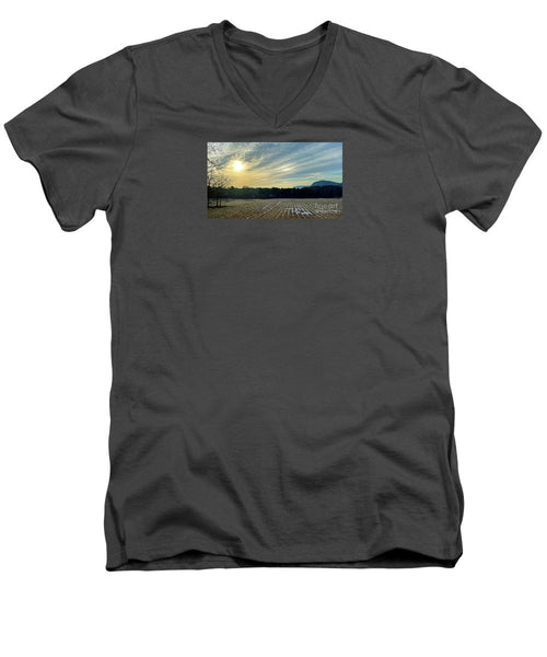 Berkshires - Morning at Gould Meadows - Field Sunrise - Men's V-Neck T-Shirt