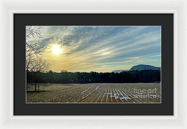 Berkshires - Morning at Gould Meadows - Field Sunrise - Framed Print