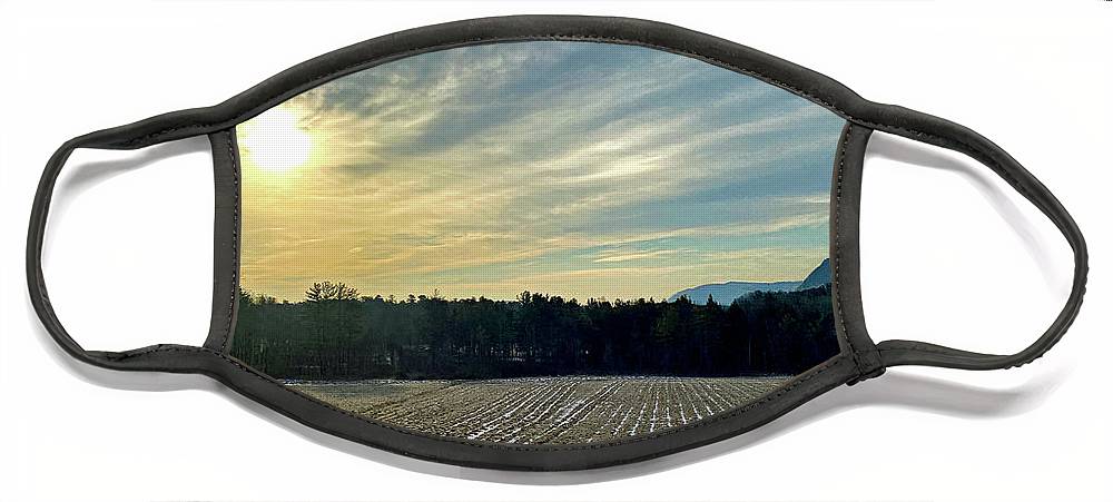 Berkshires - Morning at Gould Meadows - Field Sunrise - Face Mask