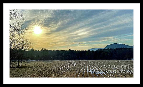 Berkshires - Morning at Gould Meadows - Field Sunrise - Framed Print