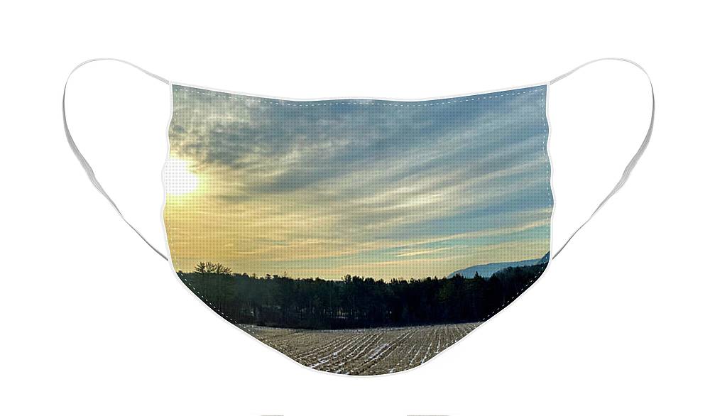 Berkshires - Morning at Gould Meadows - Field Sunrise - Face Mask