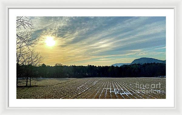 Berkshires - Morning at Gould Meadows - Field Sunrise - Framed Print