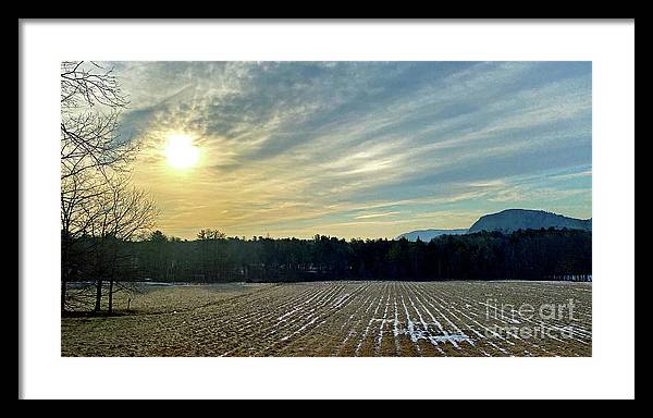 Berkshires - Morning at Gould Meadows - Field Sunrise - Framed Print
