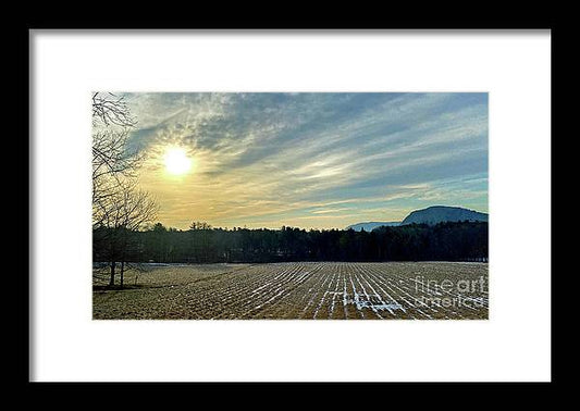 Berkshires - Morning at Gould Meadows - Field Sunrise - Framed Print