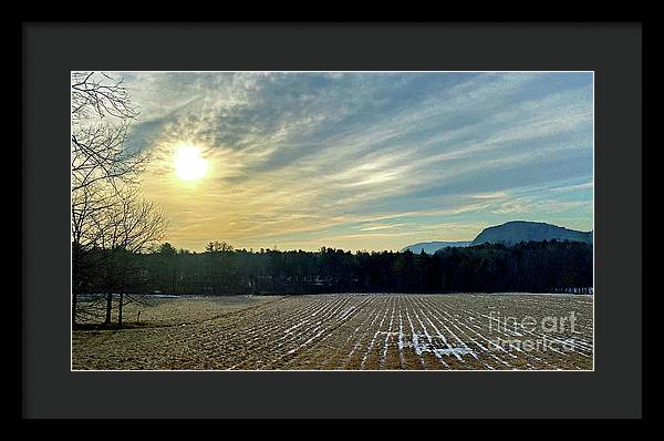 Berkshires - Morning at Gould Meadows - Field Sunrise - Framed Print