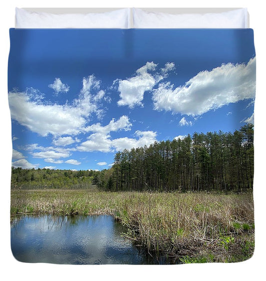 Berkshires Pond Grass 2 - Freshwater Marsh Pines - Duvet Cover
