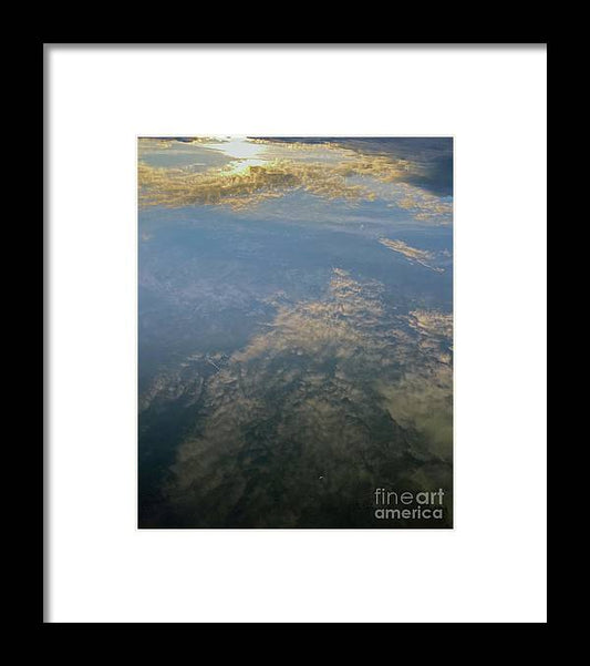 Berkshires Pond Reflection - Lake Sky Clouds - Framed Print