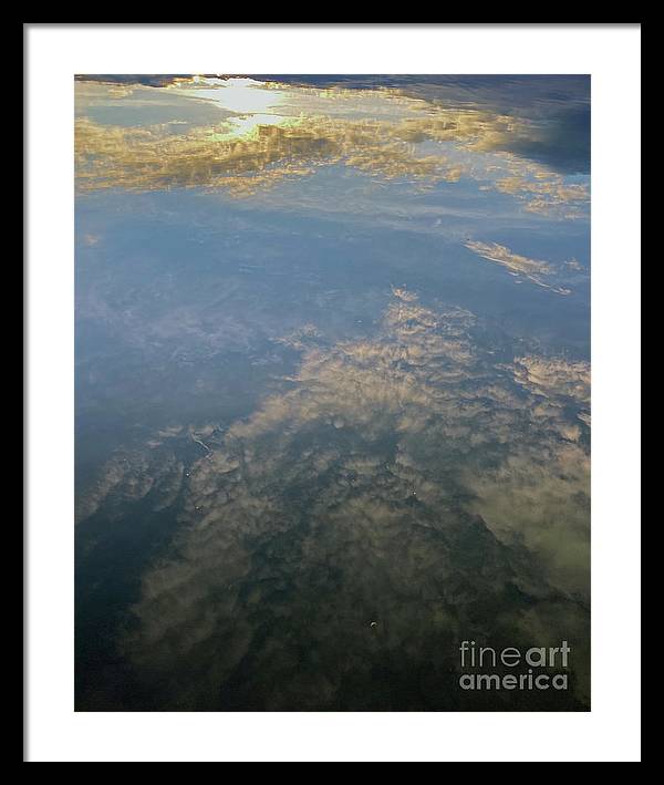 Berkshires Pond Reflection - Lake Sky Clouds - Framed Print