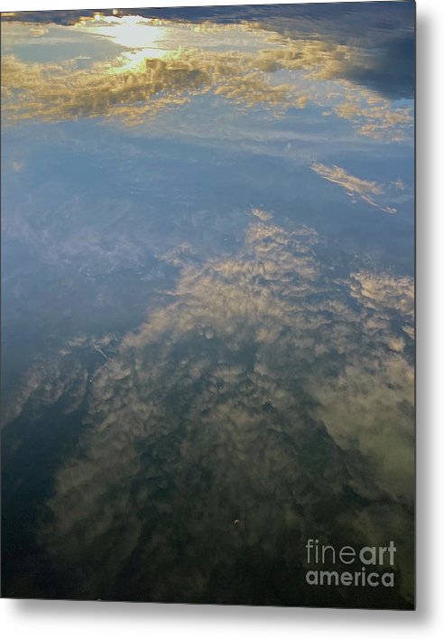 Berkshires Pond Reflection - Lake Sky Clouds - Metal Print