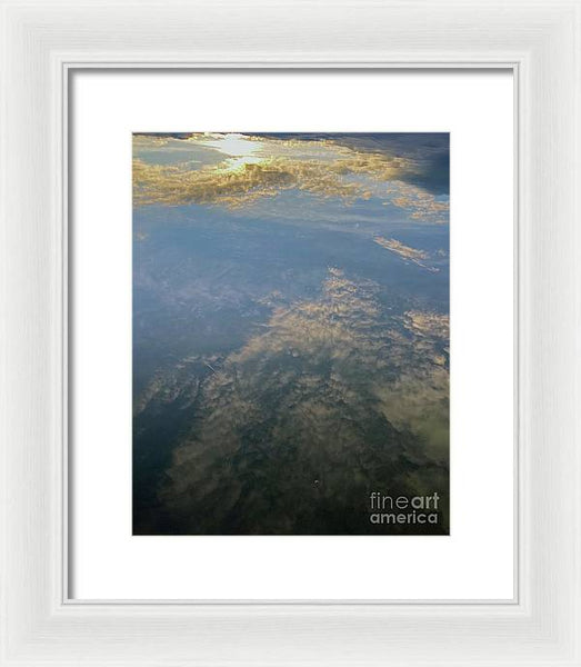 Berkshires Pond Reflection - Lake Sky Clouds - Framed Print