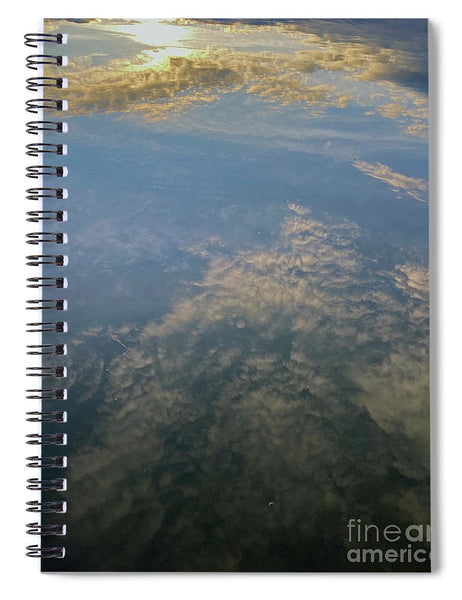 Berkshires Pond Reflection - Lake Sky Clouds - Spiral Notebook