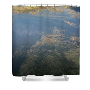 Berkshires Pond Reflection - Lake Sky Clouds - Shower Curtain