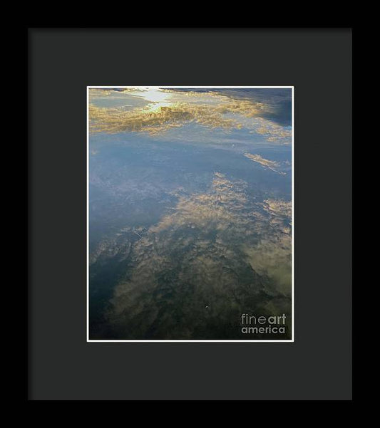 Berkshires Pond Reflection - Lake Sky Clouds - Framed Print