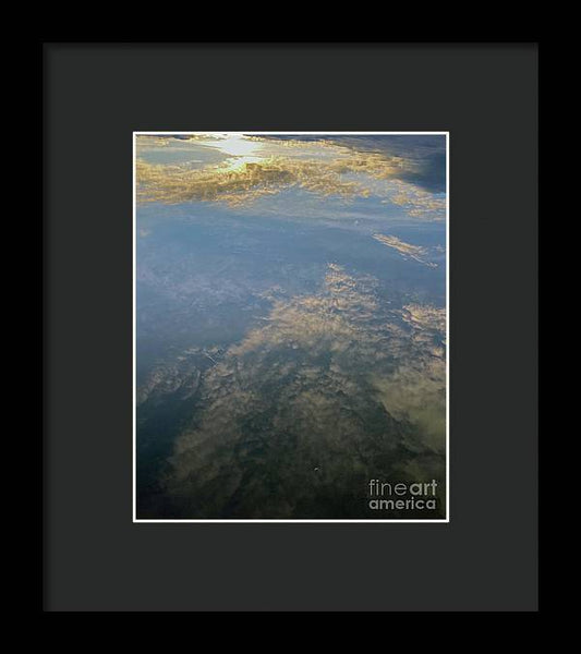 Berkshires Pond Reflection - Lake Sky Clouds - Framed Print
