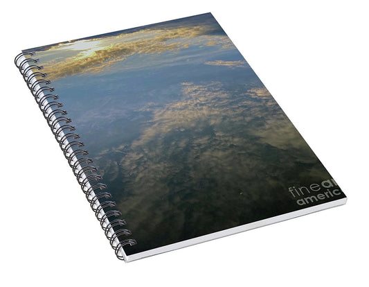 Berkshires Pond Reflection - Lake Sky Clouds - Spiral Notebook