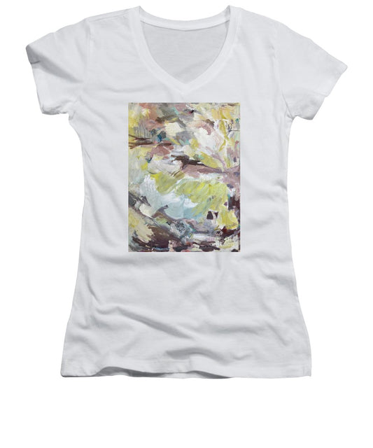 Brahms Symphony No. 1 - Abstract Expressionism Large Painting - Women's V-Neck