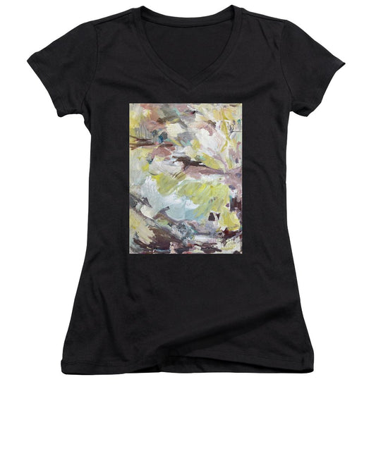 Brahms Symphony No. 1 - Abstract Expressionism Large Painting - Women's V-Neck