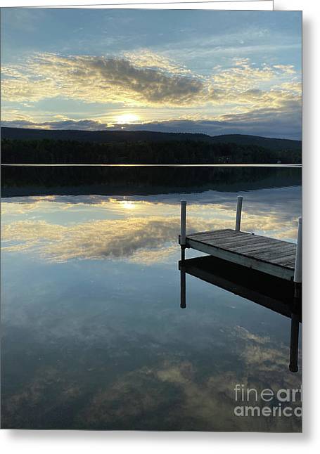 Berkshires - Last Boat 2 - Lake Sunset Summer Stockbridge - Greeting Card