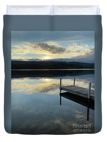Berkshires - Last Boat 2 - Lake Sunset Summer Stockbridge - Duvet Cover
