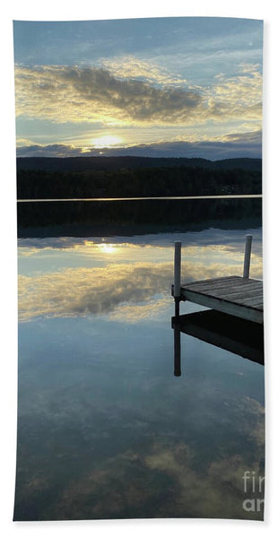 Berkshires - Last Boat 2 - Lake Sunset Summer Stockbridge - Bath Towel