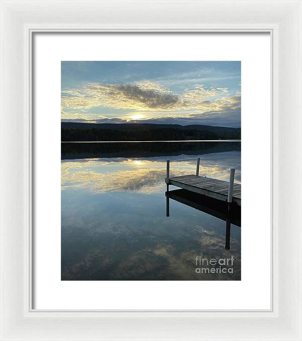 Berkshires - Last Boat 2 - Lake Sunset Summer Stockbridge - Framed Print