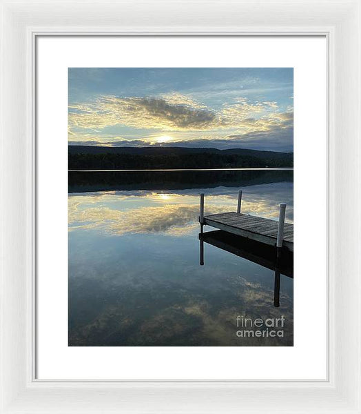 Berkshires - Last Boat 2 - Lake Sunset Summer Stockbridge - Framed Print