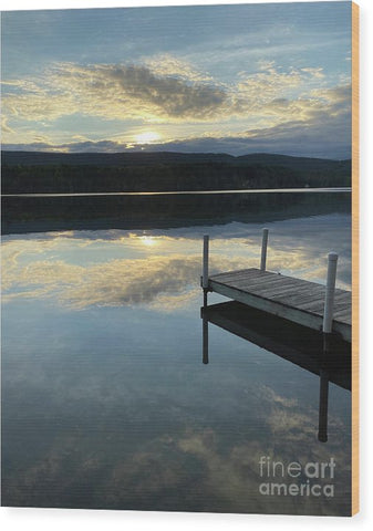 Berkshires - Last Boat 2 - Lake Sunset Summer Stockbridge - Wood Print