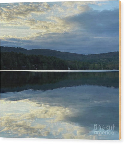 Berkshires - Lake Mahkeenac - Stockbridge Lake Sunset Summer Clouds Mountains Reflection - Wood Print