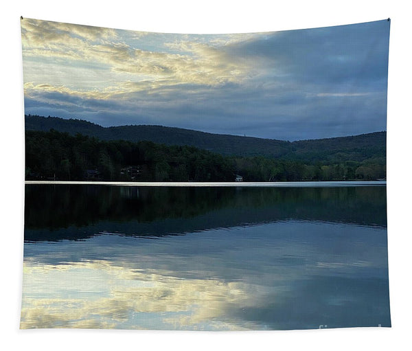 Berkshires - Lake Mahkeenac - Stockbridge Lake Sunset Summer Clouds Mountains Reflection - Tapestry