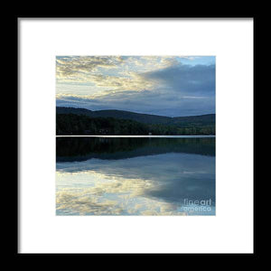Berkshires - Lake Mahkeenac - Stockbridge Lake Sunset Summer Clouds Mountains Reflection - Framed Print