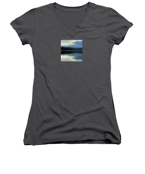 Berkshires - Lake Mahkeenac - Stockbridge Lake Sunset Summer Clouds Mountains Reflection - Women's V-Neck