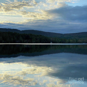 Berkshires - Lake Mahkeenac - Stockbridge Lake Sunset Summer Clouds Mountains Reflection - Art Print